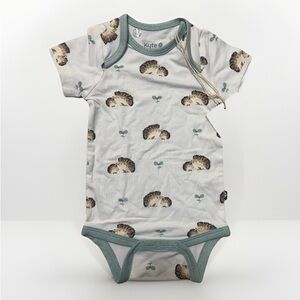 Kyte BABY Green Trim Hedgehog Bodysuit